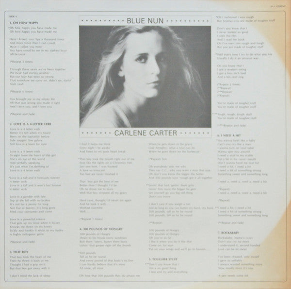 Carlene Carter - Blue Nun (Vinyl, LP, Album) Very Good Plus (VG+) / Very Good Plus (VG+)