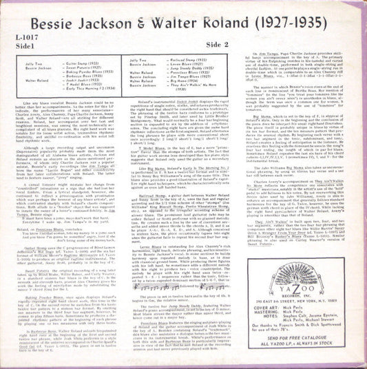 Bessie Jackson - 1927-1935 (Vinyl, LP, Compilation) Very Good Plus (VG+) / Good Plus (G+)