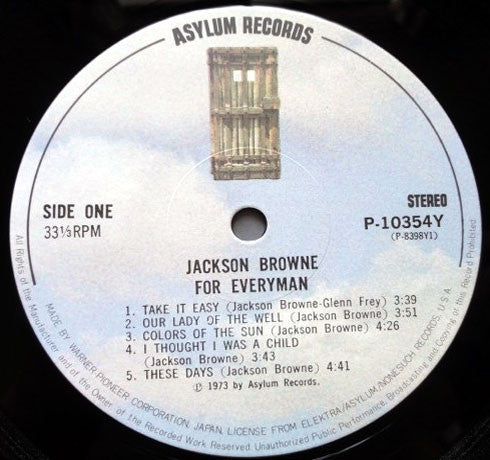 Jackson Browne - For Everyman (Vinyl, LP, Album, Reissue)