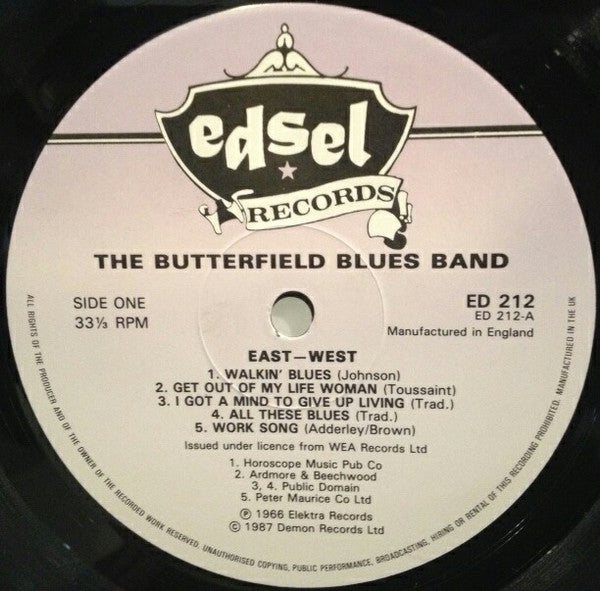 The Paul Butterfield Blues Band - East West (Vinyl, LP, Album, Reissue) Very Good Plus (VG+) / Very Good Plus (VG+)