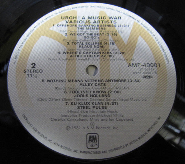Various - URGH! A Music War (2xVinyl, LP, Album) Very Good Plus (VG+) / Good Plus (G+)
