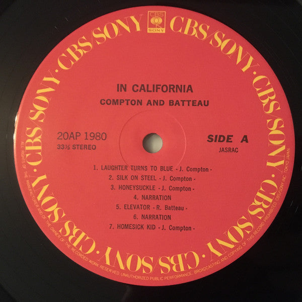 Compton & Batteau - In California (Vinyl, LP, Album, Reissue) Near Mint (NM or M-) / Very Good Plus (VG+)