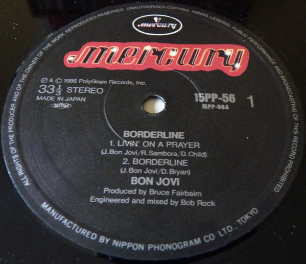 Bon Jovi - Borderline (Vinyl, 12", EP, 33 ⅓ RPM) Near Mint (NM or M-) / Very Good Plus (VG+)
