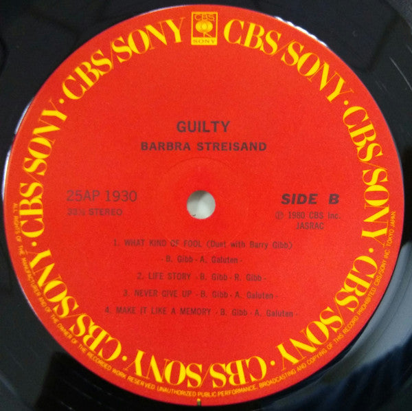 Barbra Streisand - Guilty (Vinyl, LP, Album)