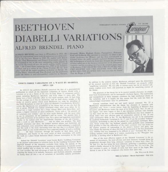 Ludwig Van Beethoven - Diabelli Variations (Vinyl, LP, Stereo) Very Good (VG) / Very Good Plus (VG+)