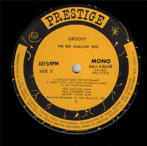 The Red Garland Trio - Groovy (Vinyl, LP, Album, Reissue, Mono)
