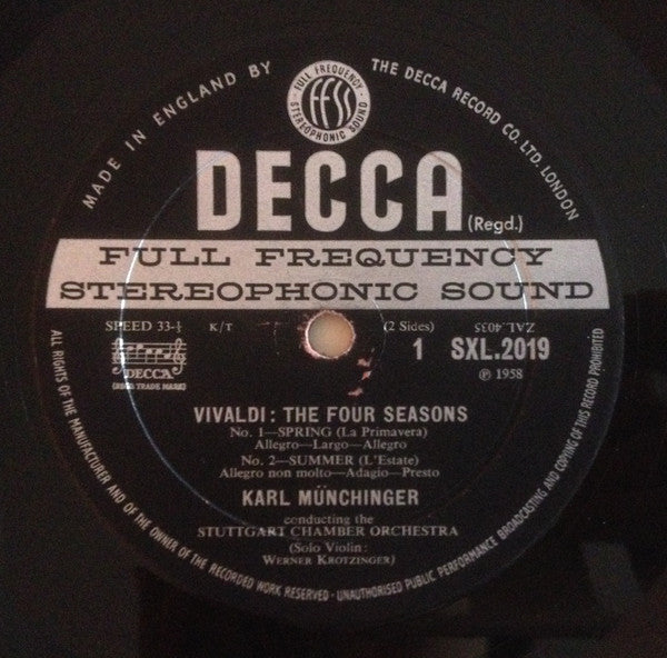 Antonio Vivaldi - The Four Seasons (Vinyl, LP, Reissue, Repress, Stereo) Very Good (VG) / Good Plus (G+)