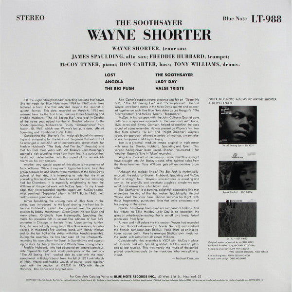 Wayne Shorter - The Soothsayer (2xVinyl, LP, 45 RPM, Album, Limited Edition, Reissue) Very Good Plus (VG+) / Near Mint (NM or M-)