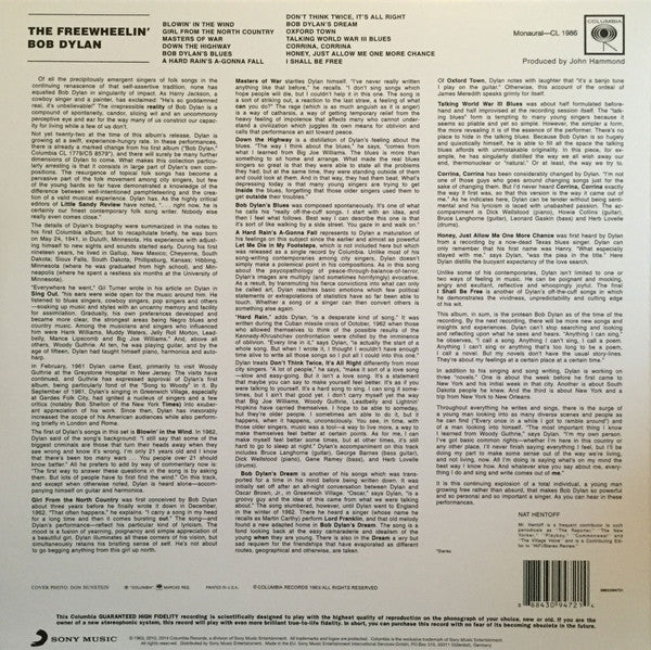 Bob Dylan - The Freewheelin' Bob Dylan (Vinyl, CD, LP, Album, Reissue, Mono, Album, Reissue, Mono) Mint (M) / Mint (M)