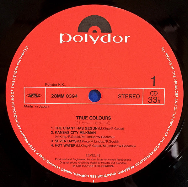 Level 42 - True Colours (Vinyl, LP, Album) Very Good Plus (VG+) / Very Good Plus (VG+)