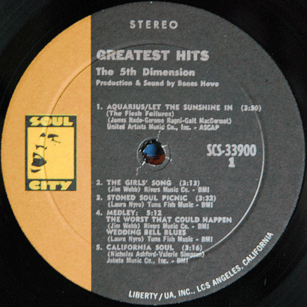 The Fifth Dimension - Greatest Hits (Vinyl, LP, Compilation, Stereo) Good Plus (G+) / Very Good (VG)