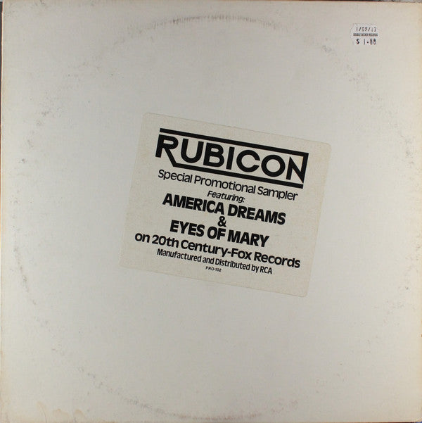 Rubicon (2) - America Dreams / Eyes Of Mary (Vinyl, 12", 33 ⅓ RPM, Promo) Very Good (VG) / Good (G)