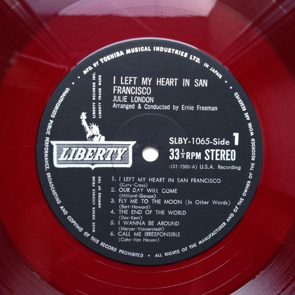 Julie London - I Left My Heart In San Francisco (Vinyl, LP, Album, Stereo) Good Plus (G+) / Very Good (VG)