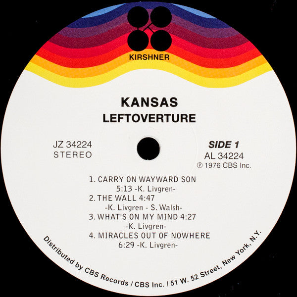 Kansas (2) - Leftoverture (Vinyl, LP, Album, Reissue, Remastered, Stereo) Near Mint (NM or M-) / Near Mint (NM or M-)