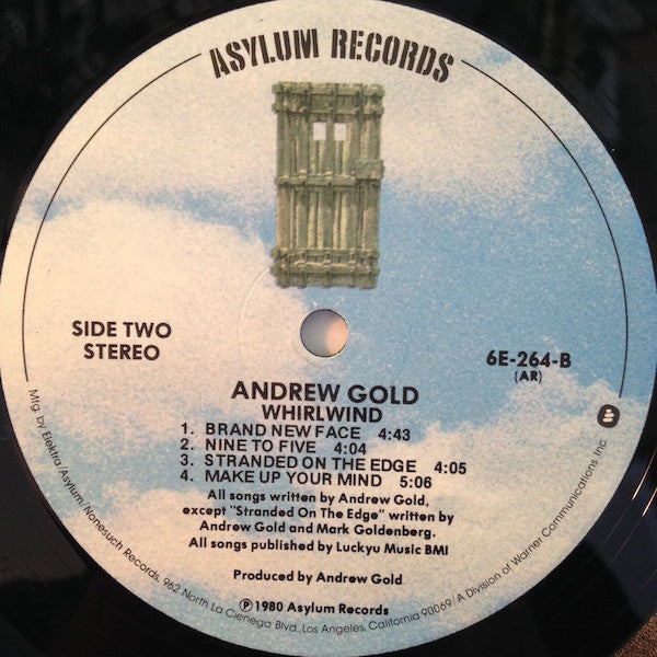 Andrew Gold - Whirlwind (Vinyl, LP, Album) Very Good Plus (VG+) / Very Good (VG)