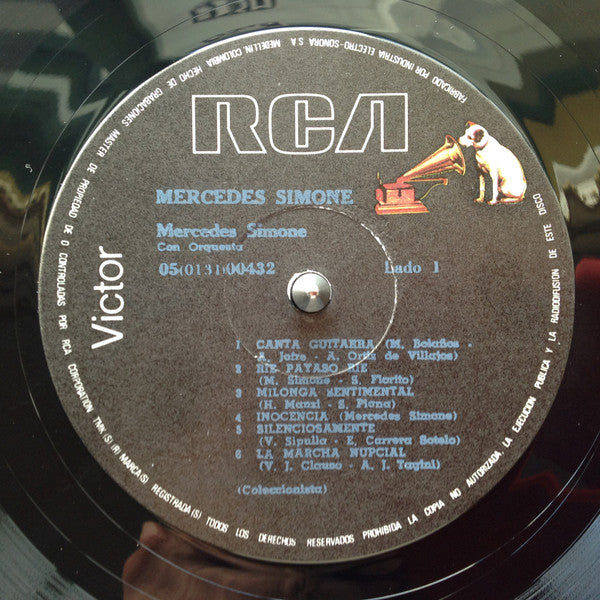 Mercedes Simone - Grabaciones De Oro De Mercedes Simone (Vinyl, LP, Compilation) Very Good (VG) / Very Good Plus (VG+)