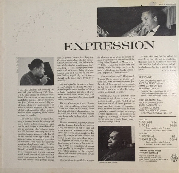John Coltrane - Expression (Vinyl, LP, Album, Stereo, Reissue) Good Plus (G+) / Poor (P)