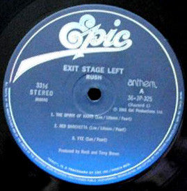 Rush - Exit...Stage Left (2xVinyl, LP, Album, Stereo) Very Good (VG) / Very Good Plus (VG+)