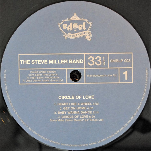Steve Miller Band - Circle Of Love (Vinyl, LP, Album, Reissue, Limited Edition) Good Plus (G+) / Very Good Plus (VG+)