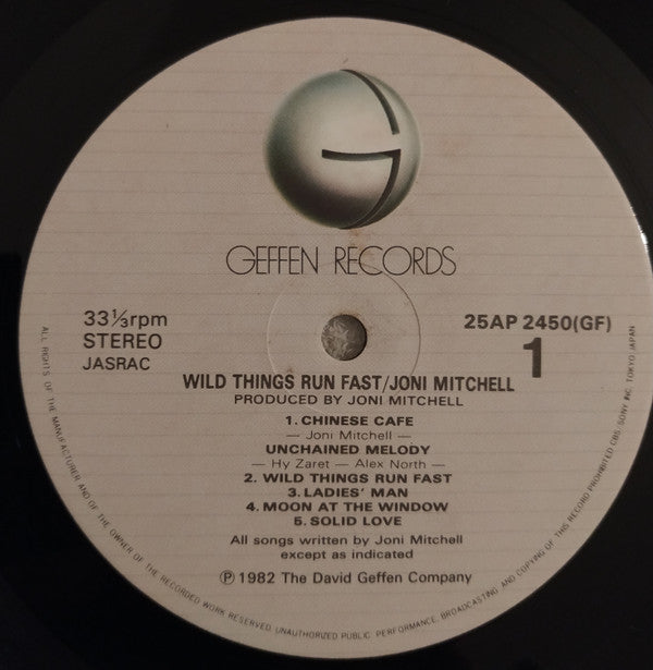 Joni Mitchell - Wild Things Run Fast (Vinyl, LP, Album, Stereo)