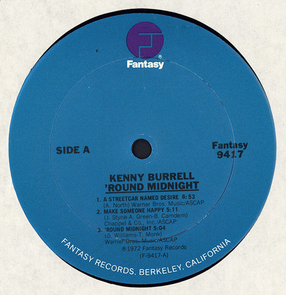 Kenny Burrell - 'Round Midnight (Vinyl, LP, Album, Reissue) Very Good Plus (VG+) / Good Plus (G+)