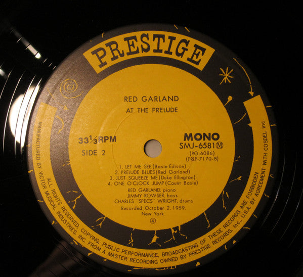 Red Garland - At The Prelude (Vinyl, LP, Album, Reissue, Mono)