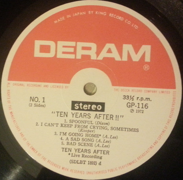 Ten Years After - "Ten Years After!!" (Vinyl, LP, Compilation) Very Good Plus (VG+) / Very Good Plus (VG+)