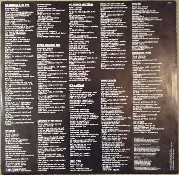 Men At Work - Cargo (Vinyl, LP, Album, Stereo) Good Plus (G+) / Very Good Plus (VG+)