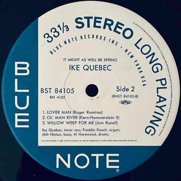 Ike Quebec - It Might As Well Be Spring (Vinyl, LP, Album, Reissue, Stereo) Near Mint (NM or M-) / Near Mint (NM or M-)