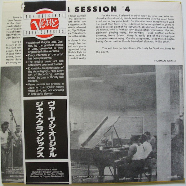 Various - Norman Granz' Jam Session #4 (Vinyl, LP, Album, Reissue, Mono) Very Good Plus (VG+) / Very Good Plus (VG+)
