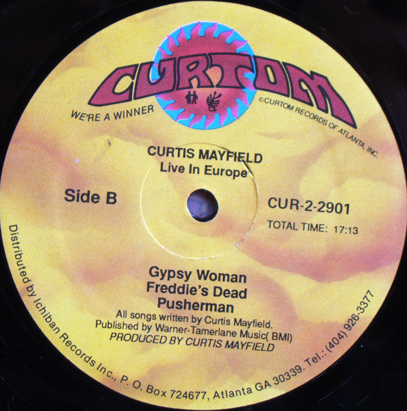 Curtis Mayfield - Live In Europe (2xVinyl, LP, Album) Very Good Plus (VG+) / Very Good (VG)