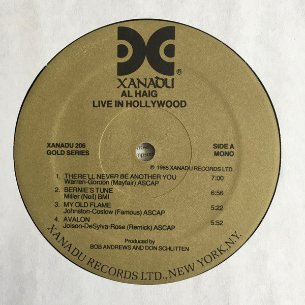 Al Haig - Live In Hollywood (Vinyl, LP, Album)