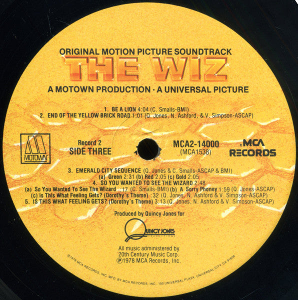 Various - The Wiz (Original Motion Picture Soundtrack) (2xVinyl, LP, Album) Good Plus (G+) / Very Good (VG)