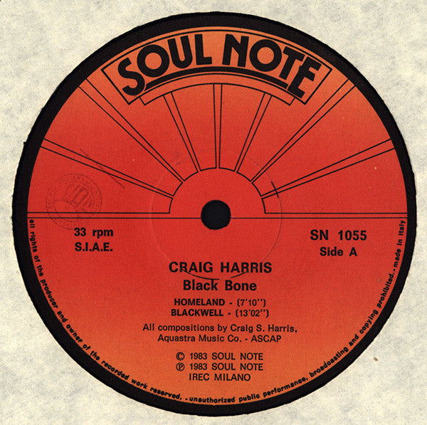 Craig Harris (3) - Black Bone (Vinyl, LP, Album) Near Mint (NM or M-) / Very Good Plus (VG+)