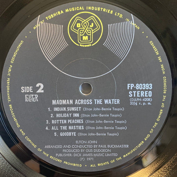 Elton John - Madman Across The Water (Vinyl, LP, Album, Stereo)