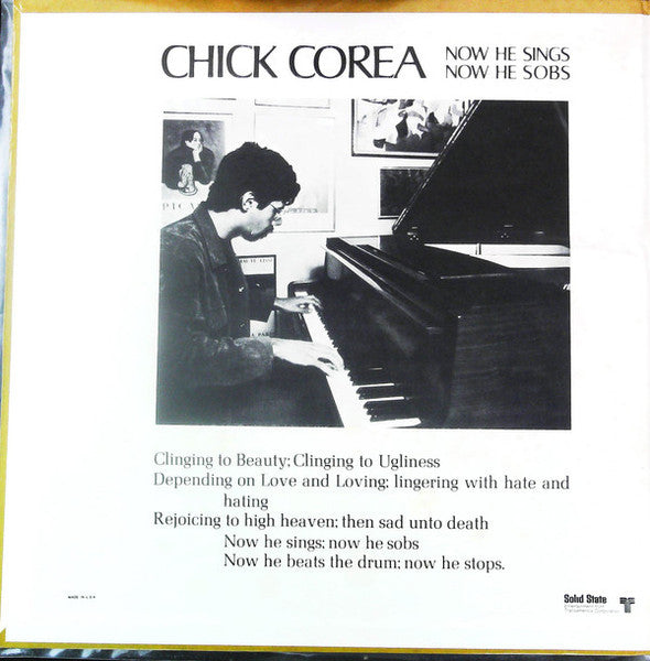 Chick Corea - Now He Sings, Now He Sobs (Vinyl, LP, Album, Repress, Stereo) Good Plus (G+) / Very Good (VG)