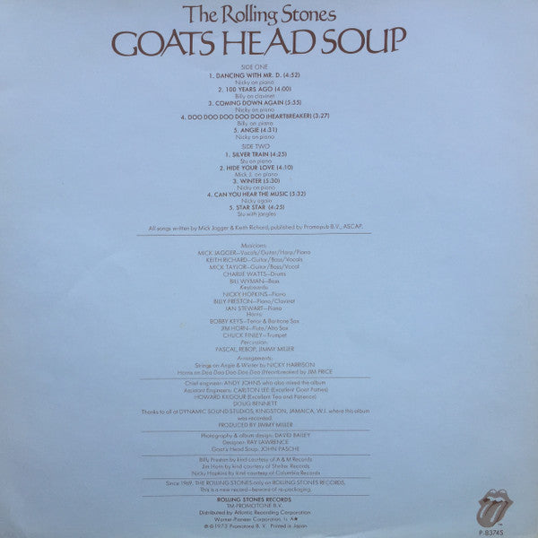 The Rolling Stones - Goats Head Soup (Vinyl, LP, Album, Stereo) Very Good (VG) / Very Good (VG)