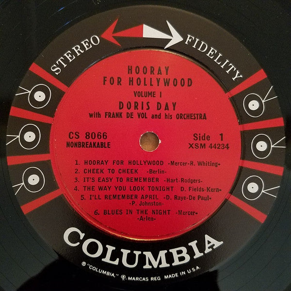 Doris Day - Hooray For Hollywood Volume 1 (Vinyl, LP, Album, Stereo) Very Good (VG) / Very Good (VG)