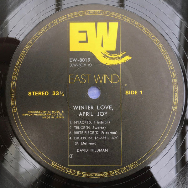 David Friedman - Winter Love, April Joy (Vinyl, LP, Album) Very Good (VG) / Very Good (VG)