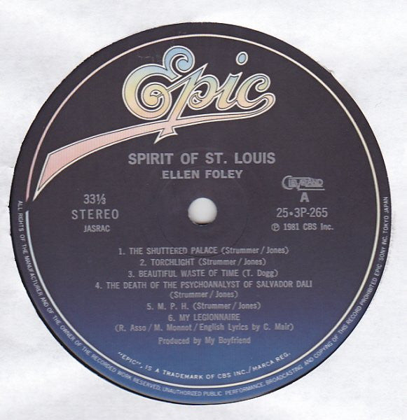 Ellen Foley - Spirit Of St. Louis (Vinyl, LP, Album) Very Good Plus (VG+) / Very Good (VG)