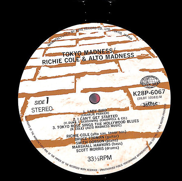 Richie Cole - Tokyo Madness (Vinyl, LP, Album, Stereo)
