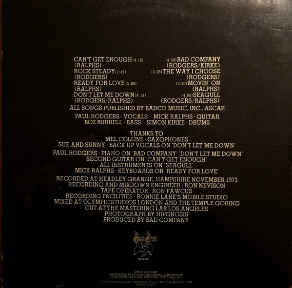 Bad Company (3) - Bad Company (Vinyl, LP, Album) Good Plus (G+) / Good Plus (G+)