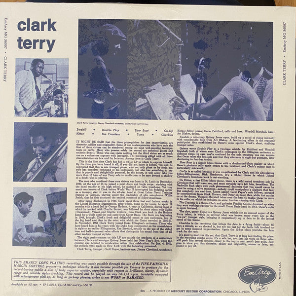 Clark Terry - Clark Terry (Vinyl, LP, Album, Reissue) Very Good Plus (VG+) / Very Good Plus (VG+)