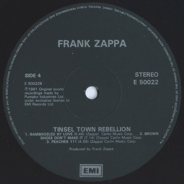Frank Zappa - Tinseltown Rebellion (2xVinyl, LP, Album, Remastered) Very Good Plus (VG+) / Very Good Plus (VG+)