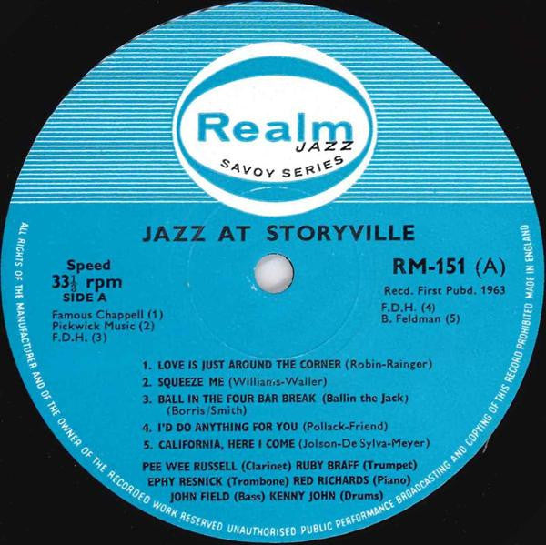 Pee Wee Russell - Jazz At Storyville (Vinyl, LP, Album, Mono) Very Good (VG) / Very Good (VG)