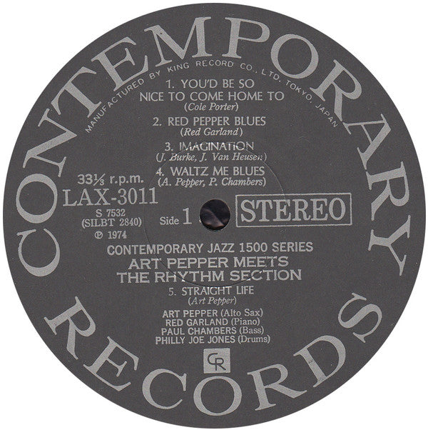 Art Pepper - Art Pepper Meets The Rhythm Section (Vinyl, LP, Album, Limited Edition, Reissue, Stereo) Very Good (VG) / Very Good (VG)