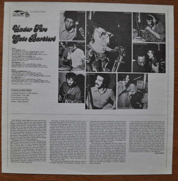 Gato Barbieri - Under Fire (Vinyl, LP, Album, Stereo) Very Good Plus (VG+) / Very Good (VG)