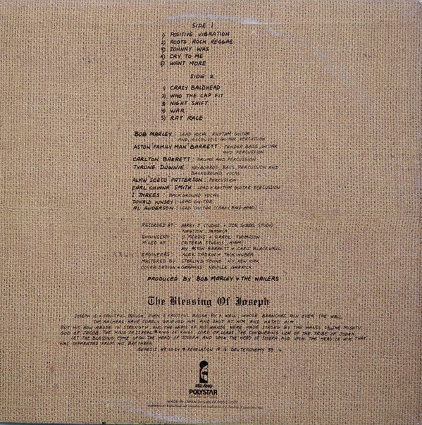 Bob Marley & The Wailers - Rastaman Vibration (Vinyl, LP, Album, Reissue) Very Good Plus (VG+) / Very Good Plus (VG+)