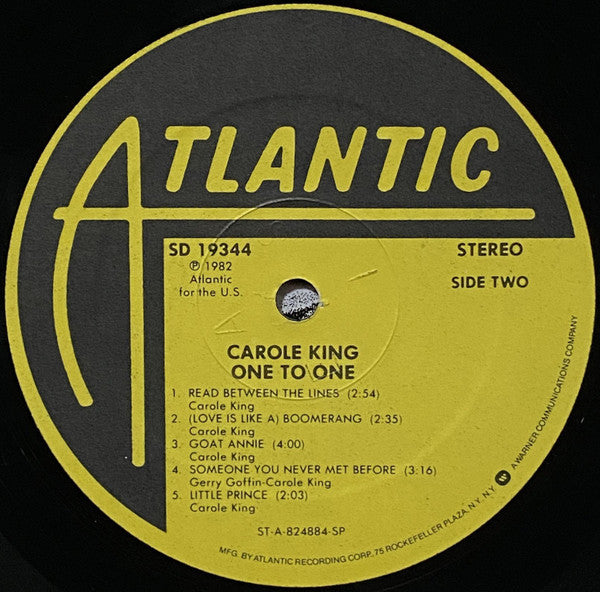 Carole King - One To One (Vinyl, LP, Album, Stereo) Good Plus (G+) / Good Plus (G+)