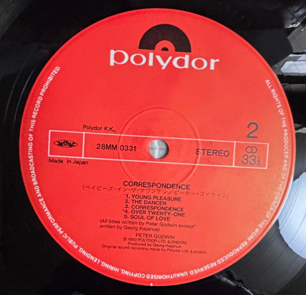 Peter Godwin - Correspondence (Vinyl, LP, Album) Very Good Plus (VG+) / Very Good Plus (VG+)